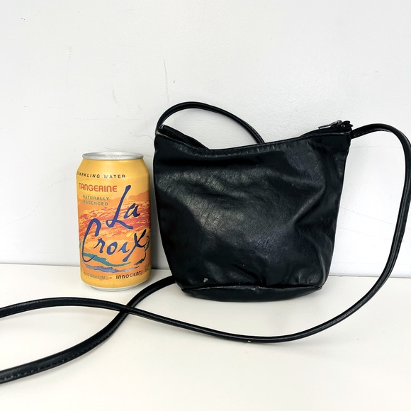 Small Black Leather Mini Crossbody Bag - Picture 6 of 7